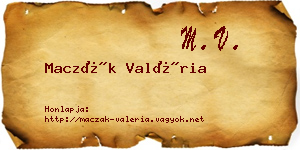 Maczák Valéria névjegykártya